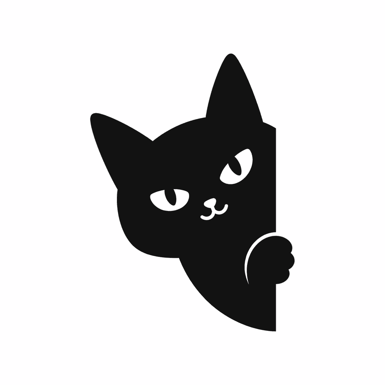 A naughty black cat guarding the number one spot